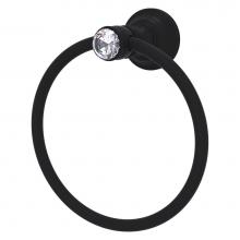 Allied Brass CC-16-BKM - Carolina Crystal Collection Towel Ring - Matte Black