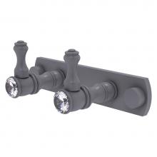 Allied Brass CC-20-2-GYM - Carolina Crystal Collection 2 Position Multi Hook - Matte Gray