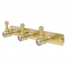 Allied Brass CC-20-3-SBR - Carolina Crystal Collection 3 Position Tie and Belt Rack - Satin Brass