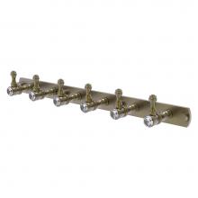 Allied Brass CC-20-6-ABR - Carolina Crystal Collection 6 Position Tie and Belt Rack - Antique Brass