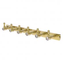 Allied Brass CC-20-6-UNL - Carolina Crystal Collection 6 Position Tie and Belt Rack - Unlacquered Brass