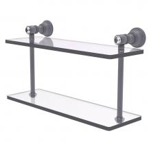 Allied Brass CC-2-16-GYM - Carolina Crystal Collection 16 Inch Two Tiered Glass Shelf - Matte Gray