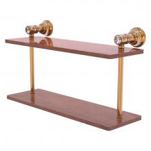 Allied Brass CC-2-16-IRW-BBR - Carolina Crystal Collection 16 Inch Two Tiered Wood Shelf - Brushed Bronze