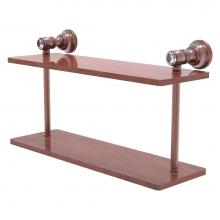 Allied Brass CC-2-16-IRW-CA - Carolina Crystal Collection 16 Inch Two Tiered Wood Shelf - Antique Copper