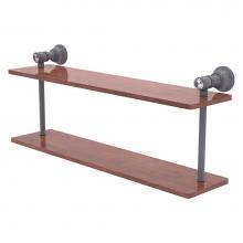 Allied Brass CC-2-22-IRW-GYM - Carolina Crystal Collection 22 Inch Two Tiered Wood Shelf - Matte Gray