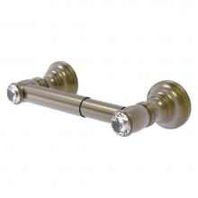 Allied Brass CC-24-ABR - Carolina Crystal Collection 2 Post Toilet Tissue Holder - Antique Brass