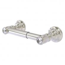 Allied Brass CC-24-SN - Carolina Crystal Collection 2 Post Toilet Tissue Holder - Satin Nickel