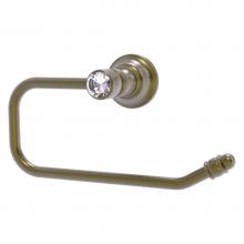 Allied Brass CC-24E-ABR - Carolina Crystal Collection Euro Style Toilet Tissue Holder - Antique Brass