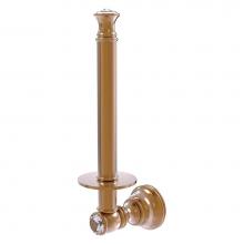 Allied Brass CC-24U-BBR - Carolina Crystal Collection Upright Toilet Paper Holder - Brushed Bronze