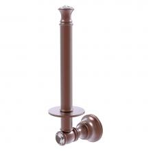 Allied Brass CC-24U-CA - Carolina Crystal Collection Upright Toilet Paper Holder - Antique Copper