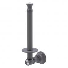 Allied Brass CC-24U-GYM - Carolina Crystal Collection Upright Toilet Paper Holder - Matte Gray