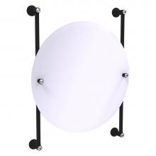 Allied Brass CC-27-90-BKM - Carolina Crystal Collection Round Frameless Rail Mounted Mirror - Matte Black