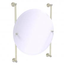 Allied Brass CC-27-90-PNI - Carolina Crystal Collection Round Frameless Rail Mounted Mirror - Polished Nickel