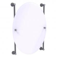 Allied Brass CC-27-91-GYM - Carolina Crystal Collection Oval Frameless Rail Mounted Mirror - Matte Gray