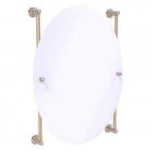 Allied Brass CC-27-91-PEW - Carolina Crystal Collection Oval Frameless Rail Mounted Mirror - Antique Pewter