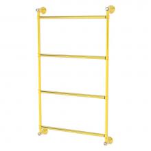 Allied Brass CC-28-30-PB - Carolina Crystal Collection 4 Tier 30 Inch Ladder Towel Bar - Polished Brass