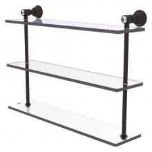 Allied Brass CC-5-22-ORB - Carolina Crystal Collection 22 Inch Triple Glass Shelf - Oil Rubbed Bronze