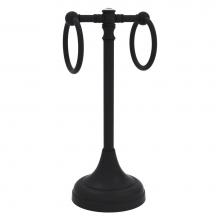 Allied Brass CC-53-BKM - Carolina Crystal Collection 2 Ring Guest Towel Stand - Matte Black