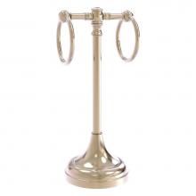 Allied Brass CC-53-PEW - Carolina Crystal Collection 2 Ring Guest Towel Stand - Antique Pewter