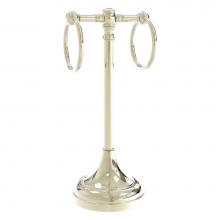 Allied Brass CC-53-PNI - Carolina Crystal Collection 2 Ring Guest Towel Stand - Polished Nickel