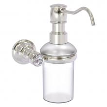 Allied Brass CC-60-SN - Carolina Crystal Collection Wall Mounted Soap Dispenser - Satin Nickel