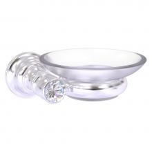 Allied Brass CC-62-SCH - Carolina Crystal Collection Wall Mounted Soap Dish - Satin Chrome