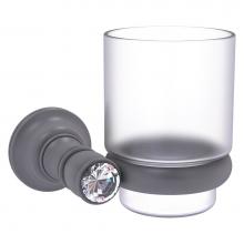 Allied Brass CC-66-GYM - Carolina Crystal Collection Wall Mounted Tumbler Holder - Matte Gray