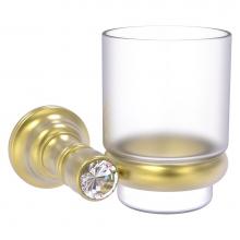 Allied Brass CC-66-SBR - Carolina Crystal Collection Wall Mounted Tumbler Holder - Satin Brass
