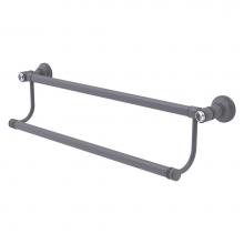 Allied Brass CC-72-18-GYM - Carolina Crystal Collection 18 Inch Double Towel Bar - Matte Gray