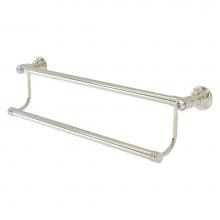 Allied Brass CC-72-36-PNI - Carolina Crystal Collection 36 Inch Double Towel Bar - Polished Nickel