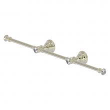 Allied Brass CC-HTB-3-PNI - Carolina Crystal Collection 3 Arm Guest Towel Holder - Polished Nickel