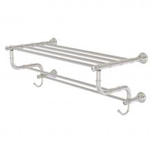 Allied Brass CC-HTL-5-DTB-24-SN - Carolina Crystal Collection 24 Inch Towel Shelf with Double Towel Bar - Satin Nickel