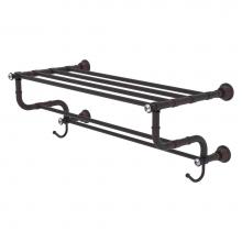 Allied Brass CC-HTL-5-DTB-24-VB - Carolina Crystal Collection 24 Inch Towel Shelf with Double Towel Bar - Venetian Bronze