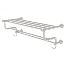 Allied Brass CC-HTL-5-DTB-30-SN - Carolina Crystal Collection 30 Inch Towel Shelf with Double Towel Bar - Satin Nickel