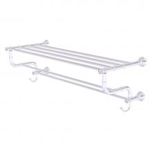 Allied Brass CC-HTL-5-DTB-36-SCH - Carolina Crystal Collection 36 Inch Towel Shelf with Double Towel Bar - Satin Chrome