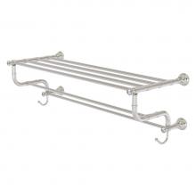 Allied Brass CC-HTL-5-DTB-36-SN - Carolina Crystal Collection 36 Inch Towel Shelf with Double Towel Bar - Satin Nickel