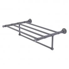 Allied Brass CC-HTL-5-TB-24-GYM - Carolina Crystal Collection 24 Inch Towel Shelf with Integrated Towel Bar - Matte Gray