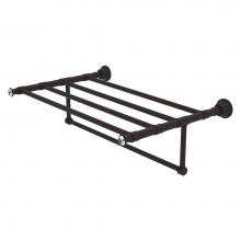 Allied Brass CC-HTL-5-TB-24-ORB - Carolina Crystal Collection 24 Inch Towel Shelf with Integrated Towel Bar - Oil Rubbed Bronze