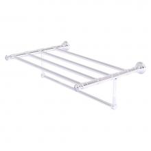 Allied Brass CC-HTL-5-TB-24-PC - Carolina Crystal Collection 24 Inch Towel Shelf with Integrated Towel Bar - Polished Chrome