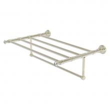 Allied Brass CC-HTL-5-TB-24-PNI - Carolina Crystal Collection 24 Inch Towel Shelf with Integrated Towel Bar - Polished Nickel