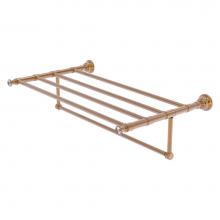 Allied Brass CC-HTL-5-TB-30-BBR - Carolina Crystal Collection 30 Inch Towel Shelf with Integrated Towel Bar - Brushed Bronze