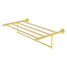 Allied Brass CC-HTL-5-TB-30-PB - Carolina Crystal Collection 30 Inch Towel Shelf with Integrated Towel Bar - Polished Brass