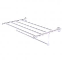 Allied Brass CC-HTL-5-TB-30-PC - Carolina Crystal Collection 30 Inch Towel Shelf with Integrated Towel Bar - Polished Chrome