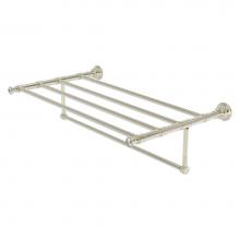 Allied Brass CC-HTL-5-TB-30-PNI - Carolina Crystal Collection 30 Inch Towel Shelf with Integrated Towel Bar - Polished Nickel