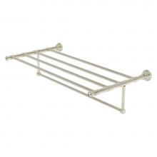 Allied Brass CC-HTL-5-TB-36-PNI - Carolina Crystal Collection 36 Inch Towel Shelf with Integrated Towel Bar - Polished Nickel