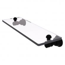 Allied Brass CL-1-16-BKM - Carolina Collection 16 Inch Glass Shelf - Matte Black