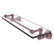 Allied Brass CL-1-16-GAL-CA - Carolina Collection 16 Inch Glass Shelf with Gallery Rail - Antique Copper
