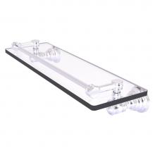 Allied Brass CL-1-16-GAL-SCH - Carolina Collection 16 Inch Glass Shelf with Gallery Rail - Satin Chrome