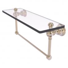 Allied Brass CL-1-16TB-PEW - Carolina Collection 16 Inch Glass Shelf with Integrated Towel Bar - Antique Pewter
