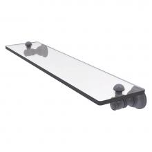Allied Brass CL-1-22-GYM - Carolina Collection 22 Inch Glass Shelf - Matte Gray